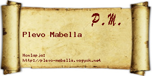 Plevo Mabella névjegykártya